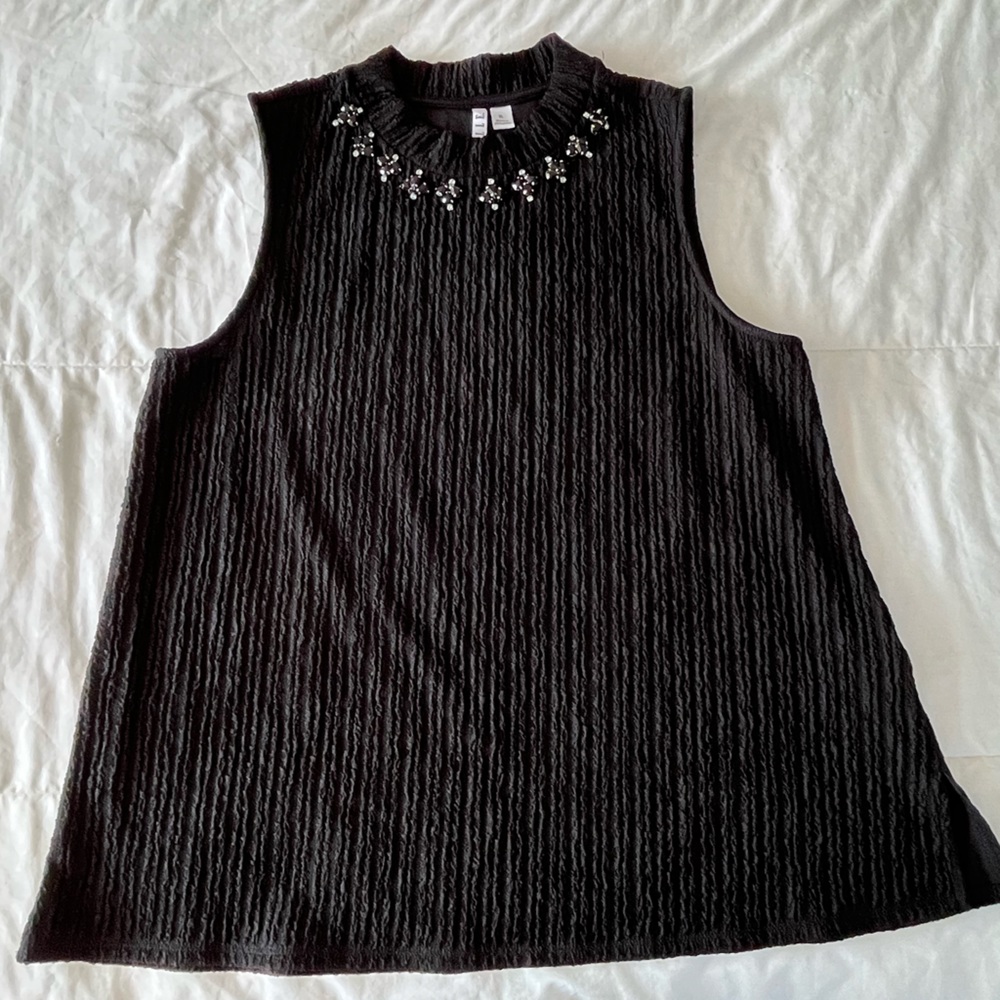 Elle embellished mock neck top, xl